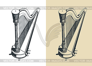 Harp traditional classical instrument s - vector clip art