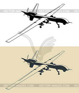 Military multi-mission long-endurance remotely - vector clipart