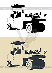 Pneumatic road roller s - vector image