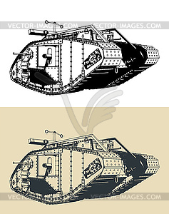 Mark V tank s - vector image