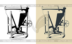 Conical concrete bucket - vector image