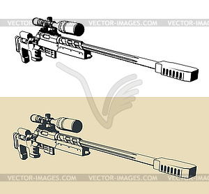 Large caliber sniper rifle s - royalty-free vector clipart