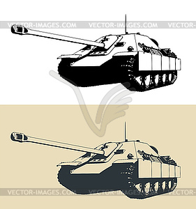 Heavy German self-propelled artillery unit - vector image