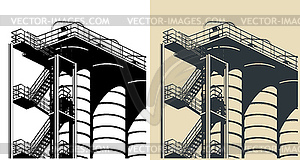 Silo storage system - vector image