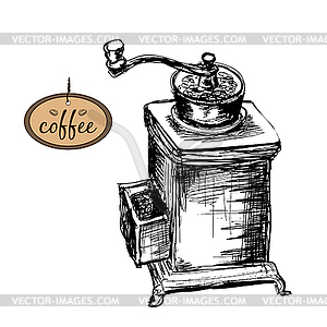 Coffee mill - vector image