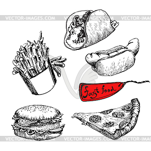 Fast food. Set of s - vector clip art