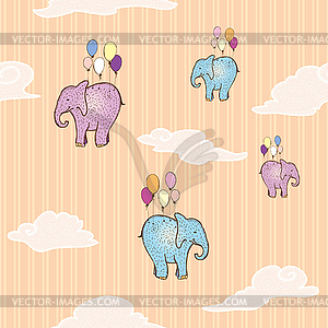 Flying elephant - vector image