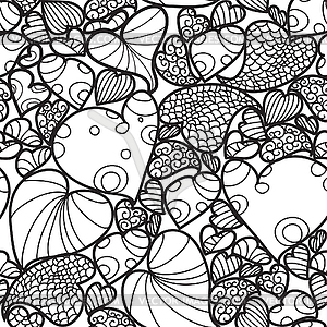Seamless pattern with hearts - vector clipart