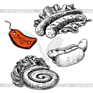 Sausages - vector image