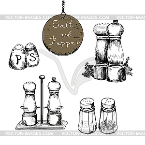 Salt and pepper - vector image