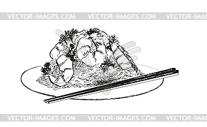 Seafood. Shrimps - vector clip art