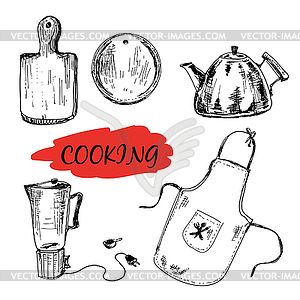 Set of kitchen utensils - vector clipart