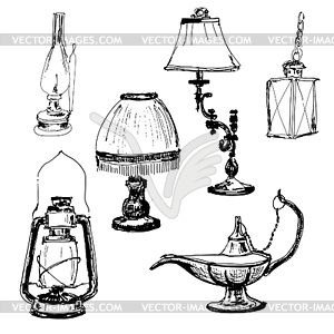 Set of lamps - vector clipart