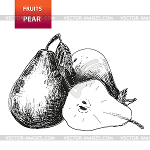 Fruits. Pear - royalty-free vector clipart