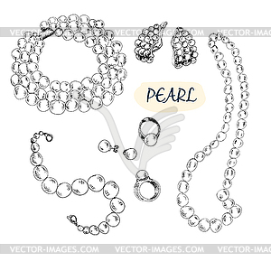 Pearl collection - vector clipart