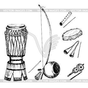 Collection of musical instruments - vector EPS clipart