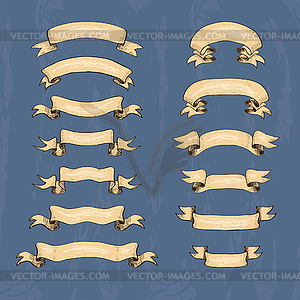 Collection of vintage ribbons - vector image