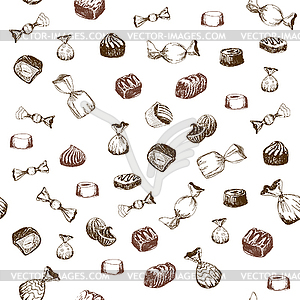 Seamless pattern with sweet - vector clipart