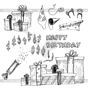 Happy birthday collection - vector clipart