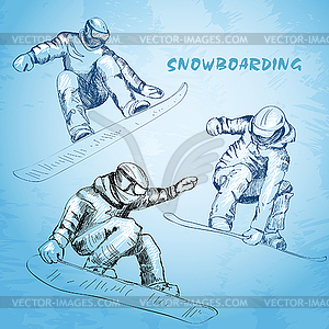 Snowboarding - vector image