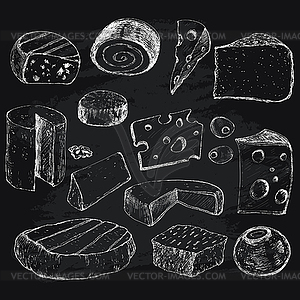Сыр. Коллекция графических х - иллюстрация в векторном формате