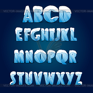 Ice alphabetwith snow caps - vector clipart