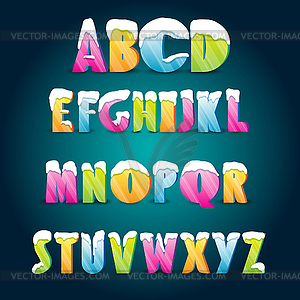 Ice age alphabet - vector clipart