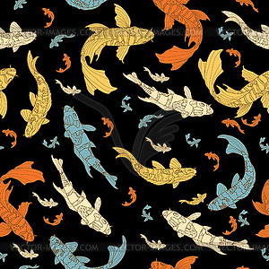 Pattern with koi - vector clip art