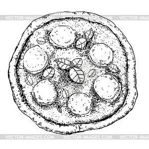 Food with pizza - vector image