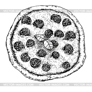 Food with pizza - vector clipart