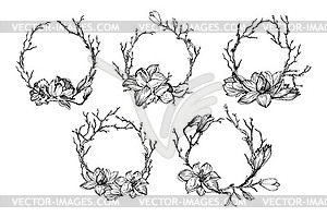 Wearth with leaves and branches - vector image