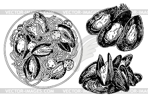 Mussels - vector image