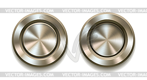 Realistic metal button - vector image