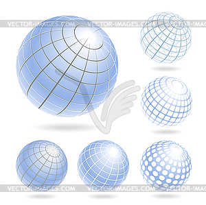 Abstract Globe Icons Set - royalty-free vector image