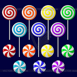 Delicious colorful lollipop collection - vector clipart