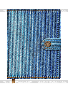 Blue denim notebook - vector clipart