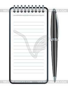 Pen and notepad icon - stock vector clipart