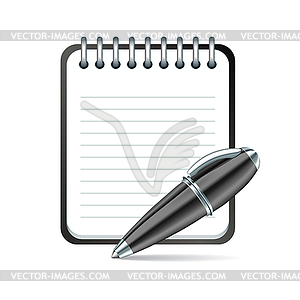 Pen and notepad icon - vector clipart / vector image