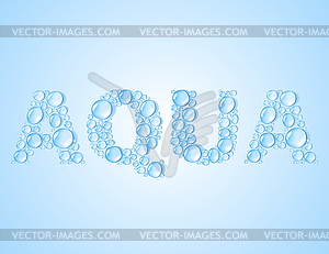 Water drops shaped word AQUA - background - vector clip art
