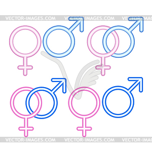 Male and female symbols - vector clip art