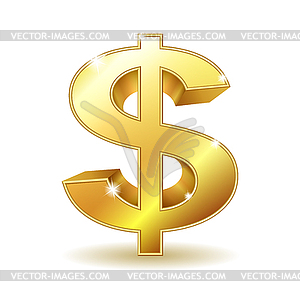 Golden dollar sign - vector clip art