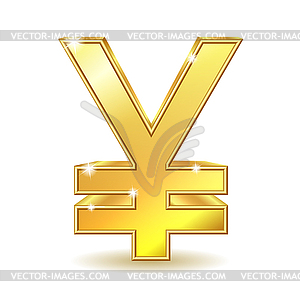 Golden Yen Sign - vector clipart