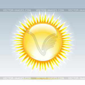 Shiny sun in sky - vector image