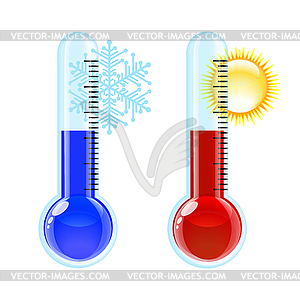 Thermometer Hot and Cold icon - vector image