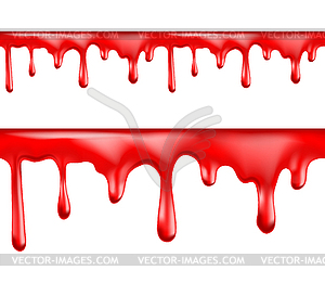 Red blood drips seamless patterns - vector image