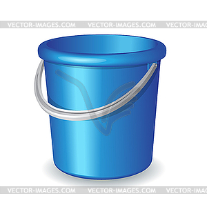 Blue plastic bucket - vector clip art