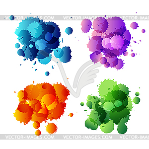 Collection of colorful abstract paint splash - vector clip art