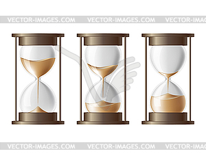 Sand falling in hourglass - vector clip art