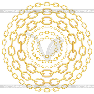 Gold circle chains - vector image