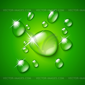 Прозрачный капля воды - векторное изображение EPS